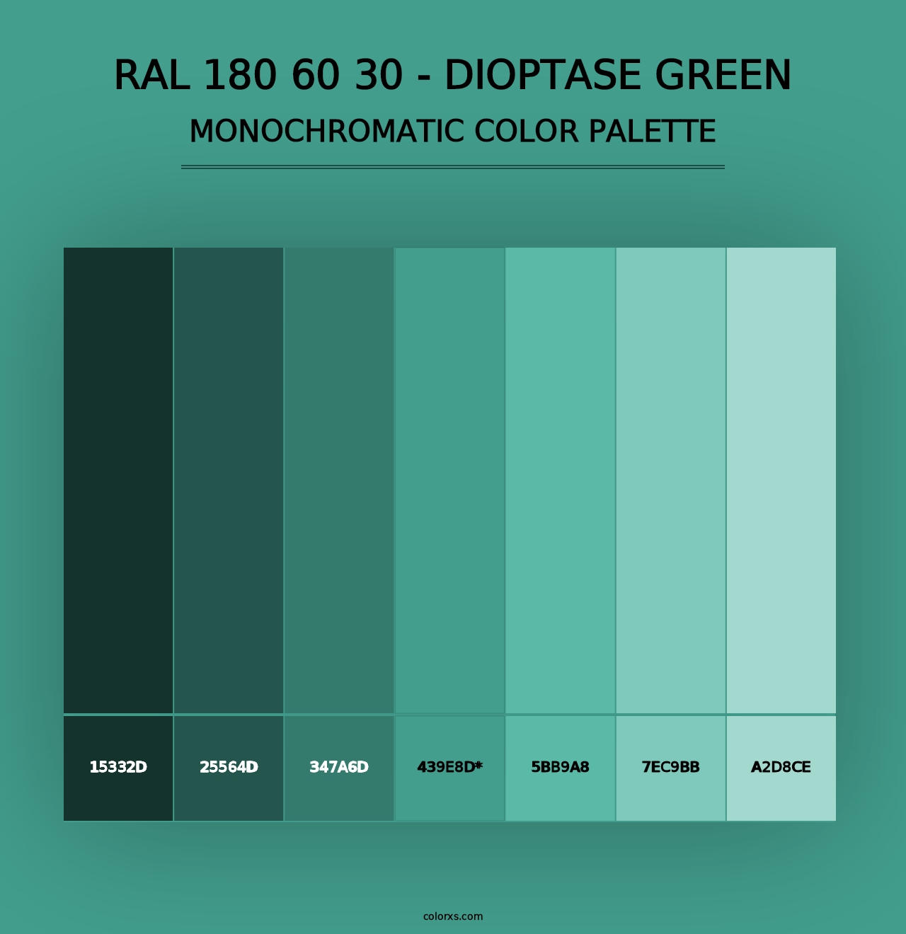 RAL 180 60 30 - Dioptase Green - Monochromatic Color Palette