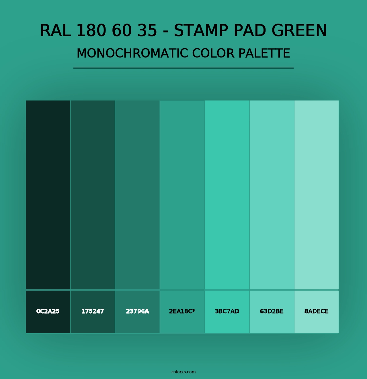 RAL 180 60 35 - Stamp Pad Green - Monochromatic Color Palette