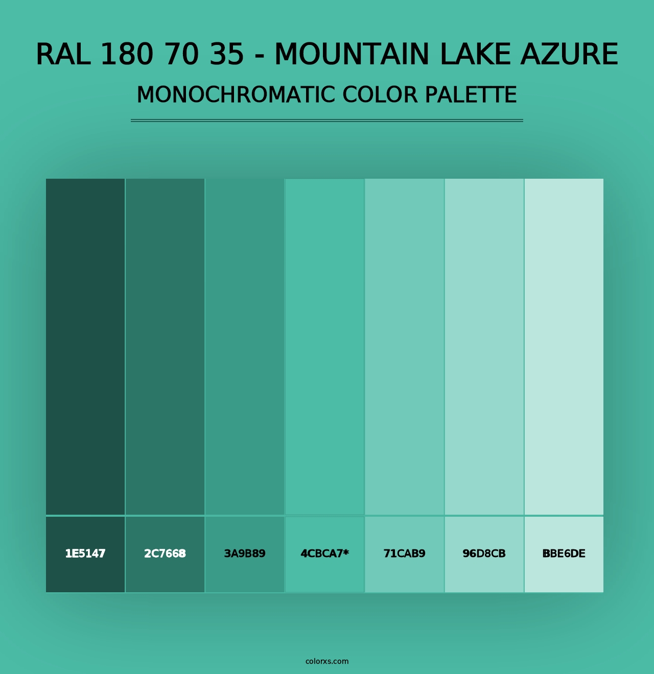 RAL 180 70 35 - Mountain Lake Azure - Monochromatic Color Palette