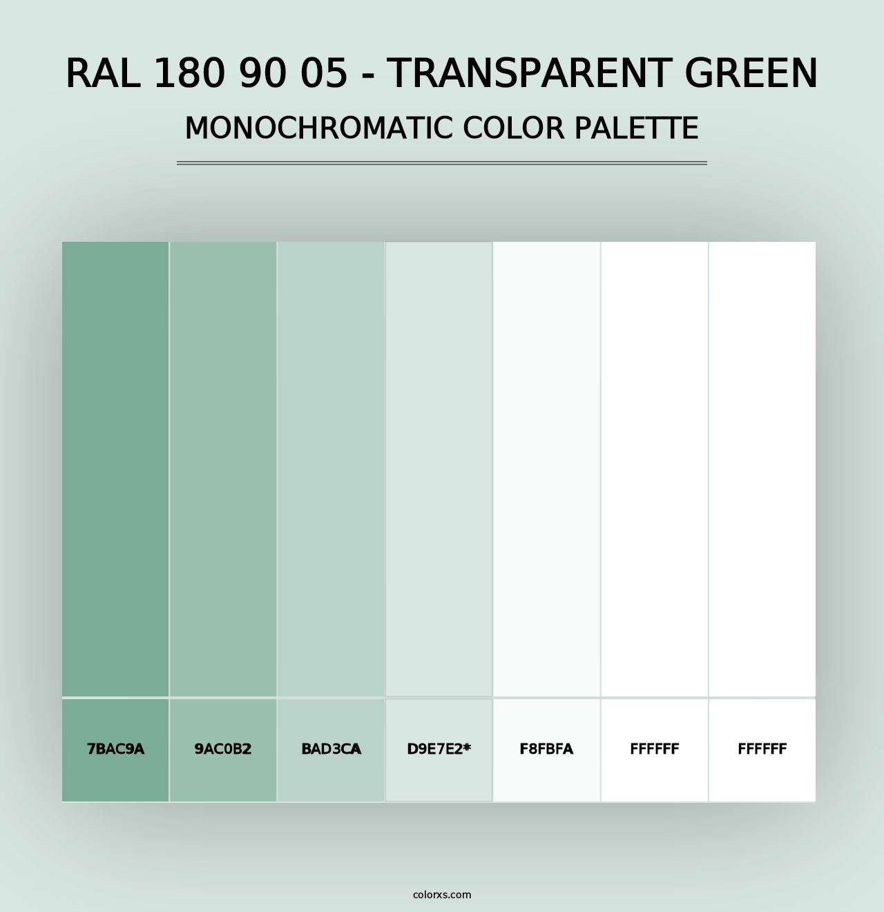 RAL 180 90 05 - Transparent Green - Monochromatic Color Palette