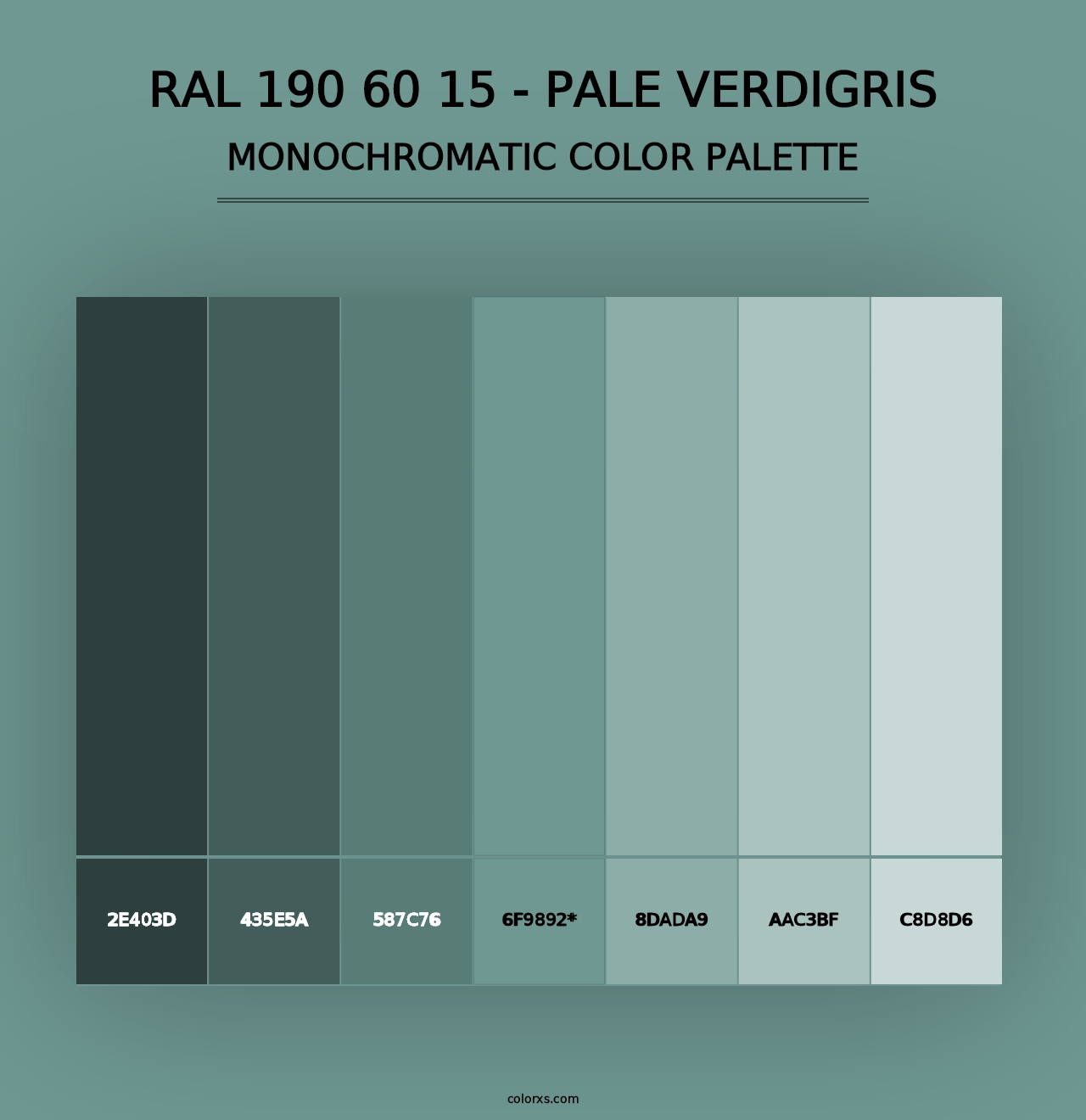 RAL 190 60 15 - Pale Verdigris - Monochromatic Color Palette