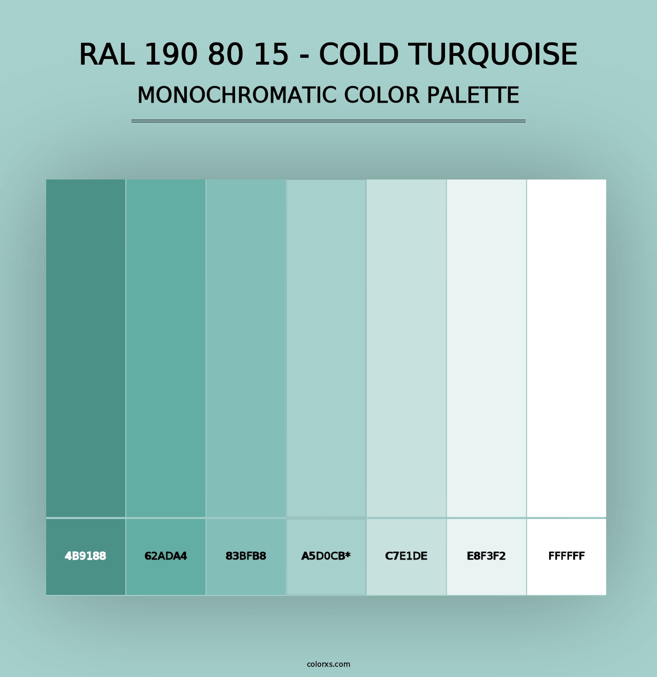 RAL 190 80 15 - Cold Turquoise - Monochromatic Color Palette