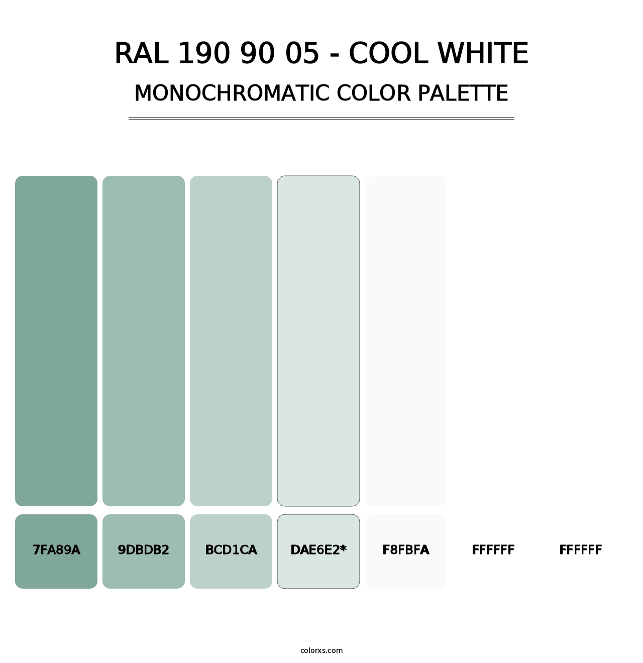 RAL 190 90 05 - Cool White - Monochromatic Color Palette