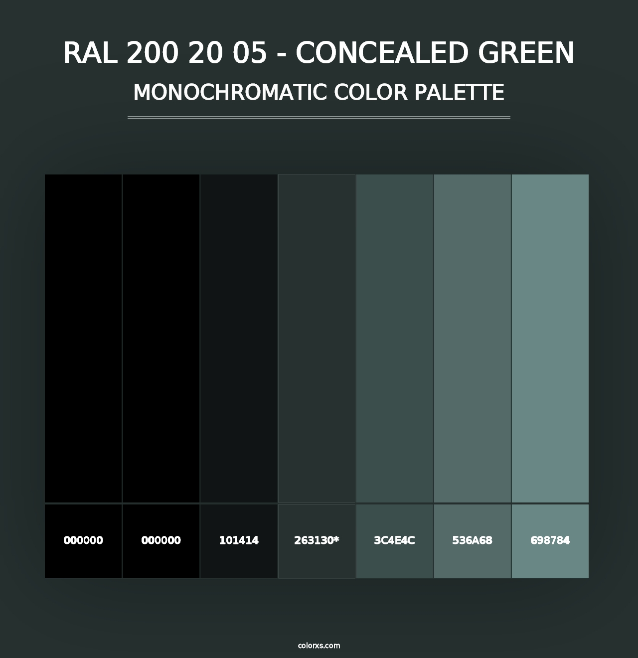 RAL 200 20 05 - Concealed Green - Monochromatic Color Palette