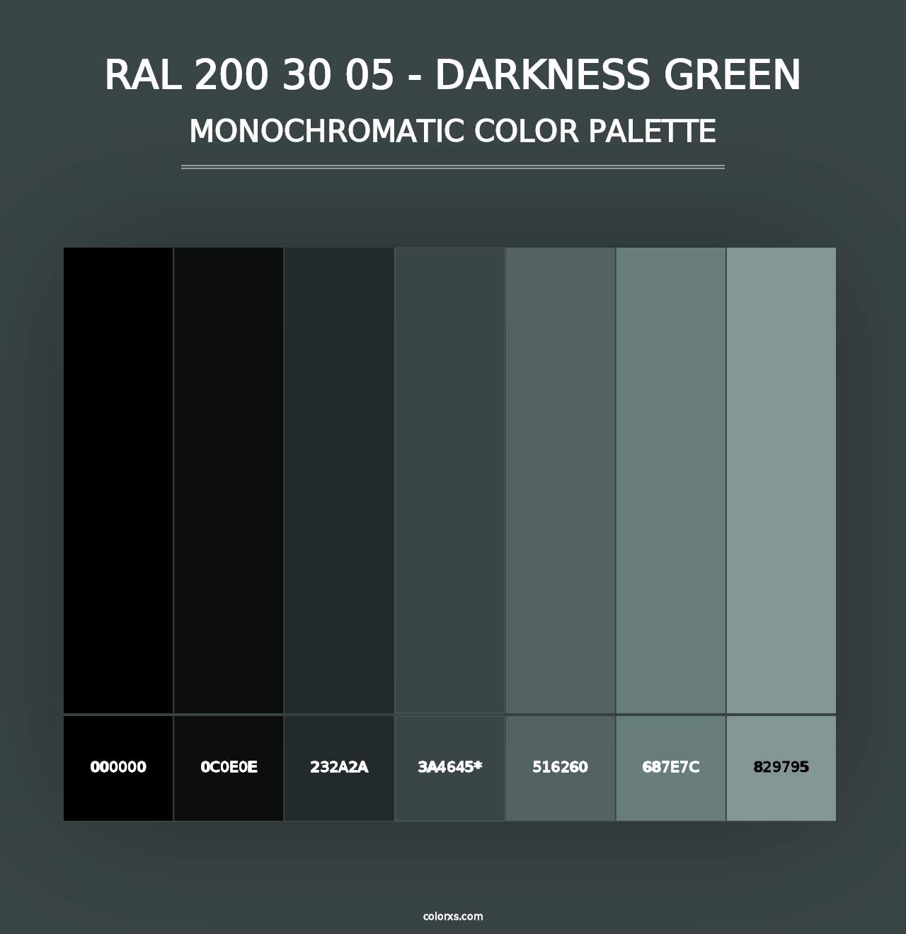 RAL 200 30 05 - Darkness Green - Monochromatic Color Palette