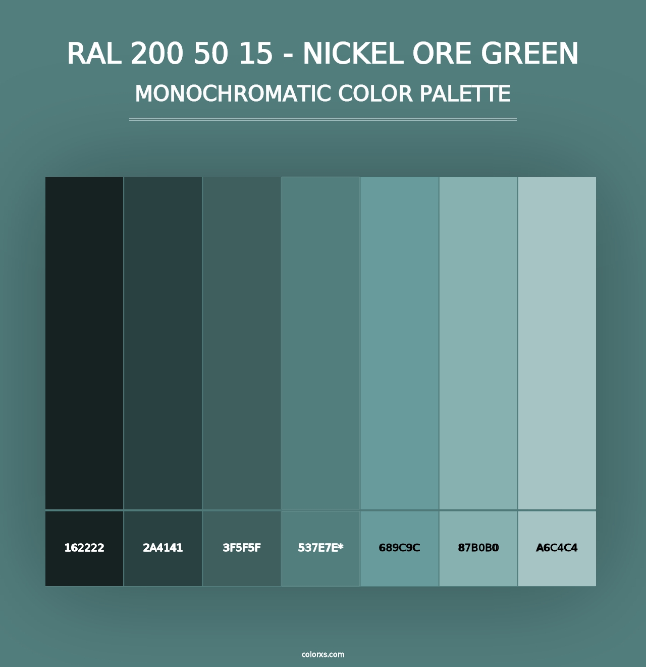 RAL 200 50 15 - Nickel Ore Green - Monochromatic Color Palette