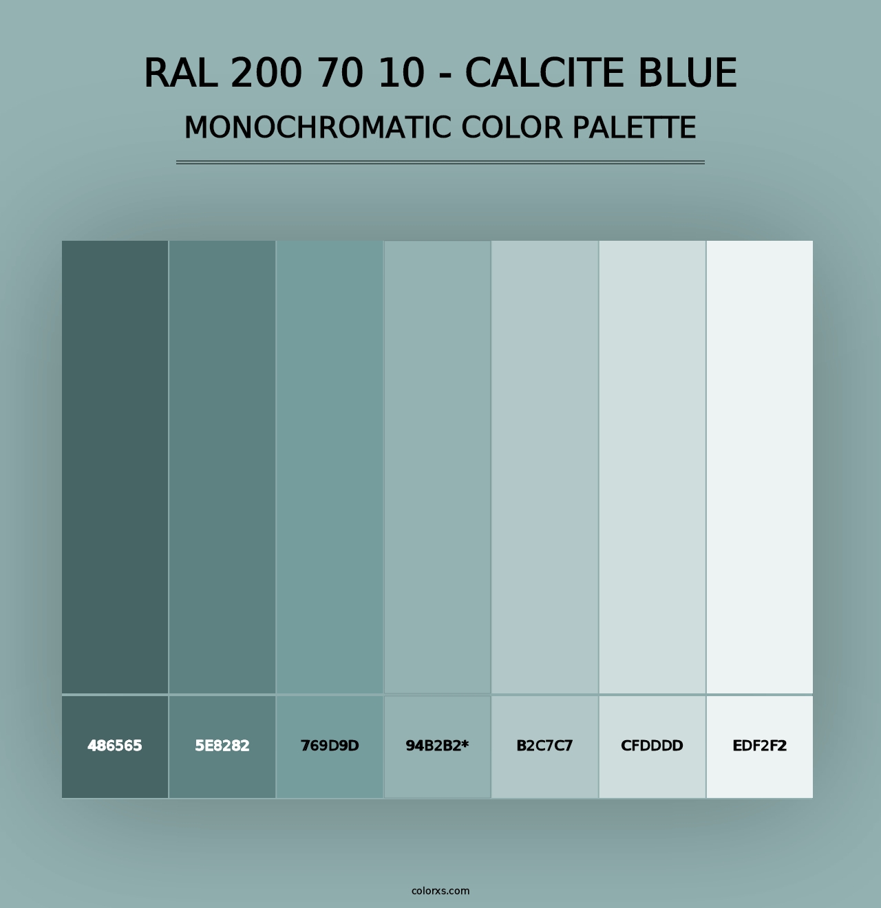 RAL 200 70 10 - Calcite Blue - Monochromatic Color Palette