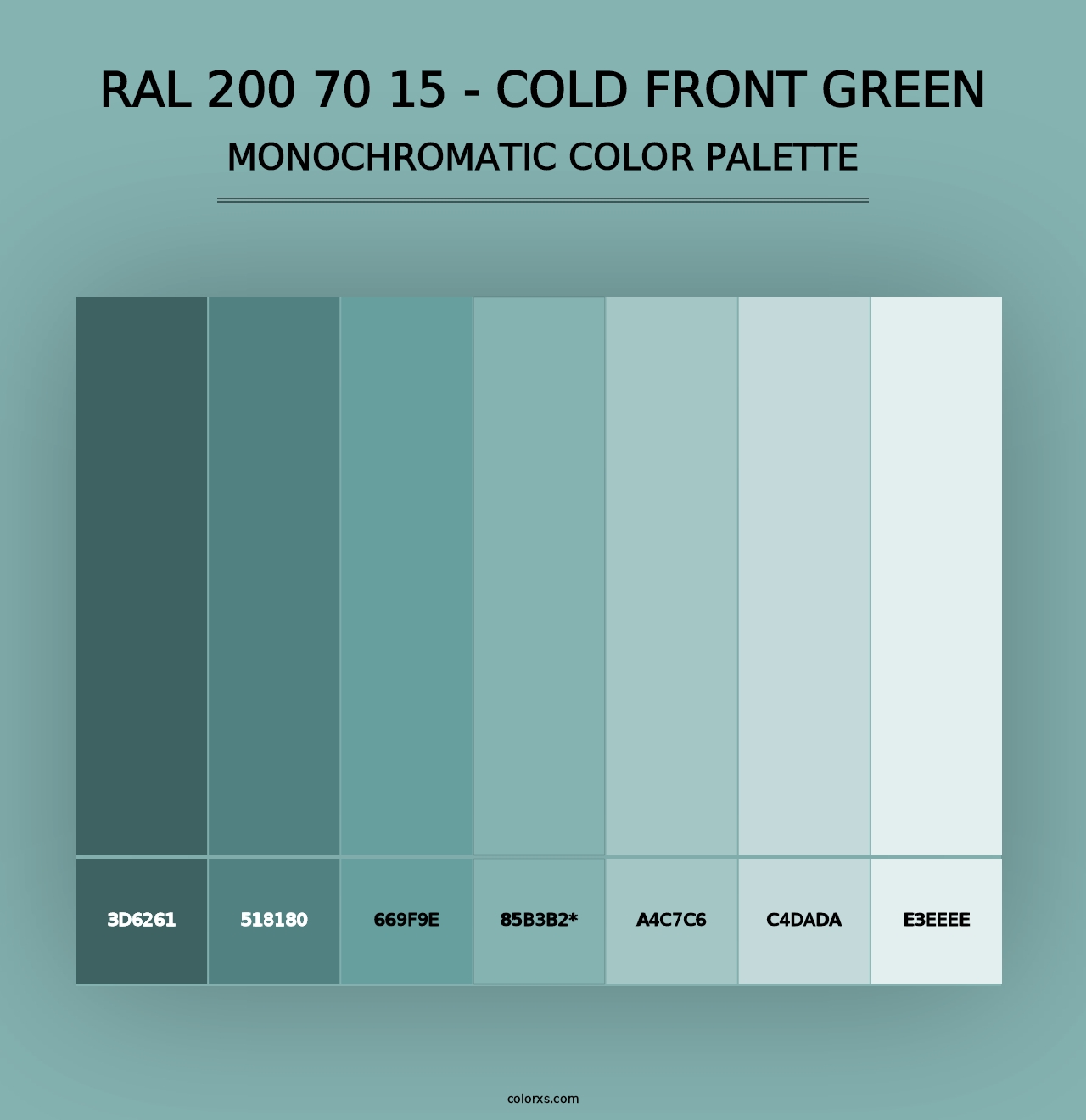 RAL 200 70 15 - Cold Front Green - Monochromatic Color Palette