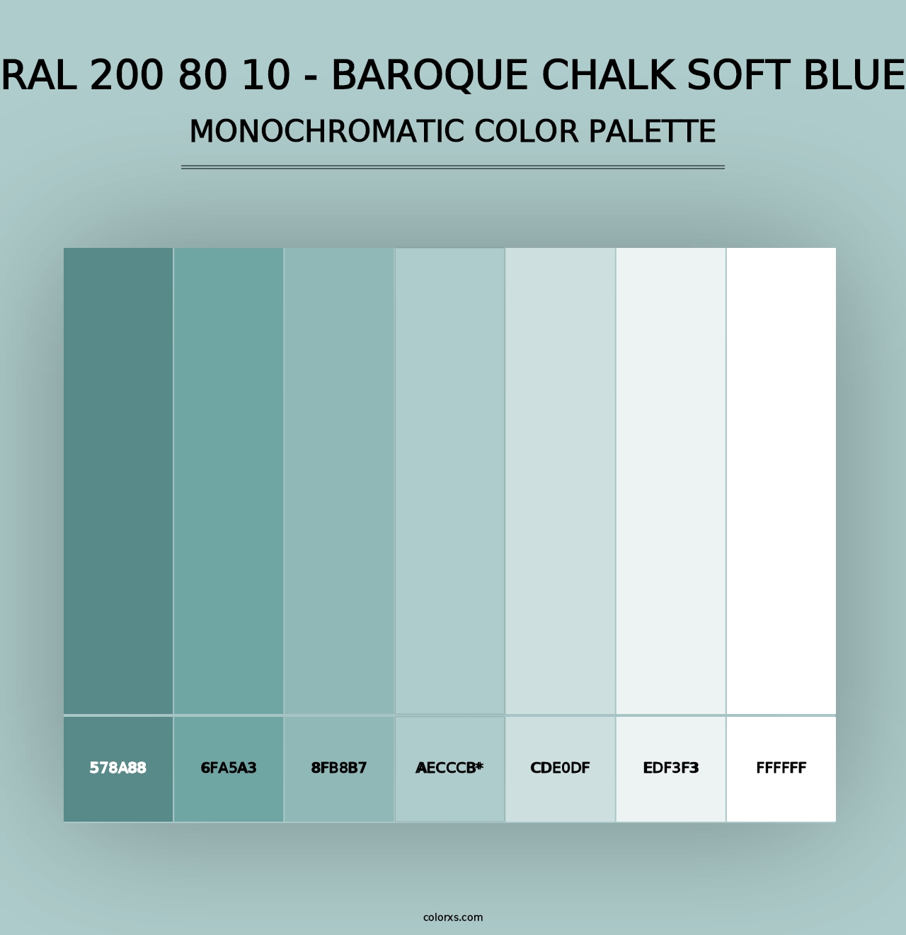 RAL 200 80 10 - Baroque Chalk Soft Blue - Monochromatic Color Palette