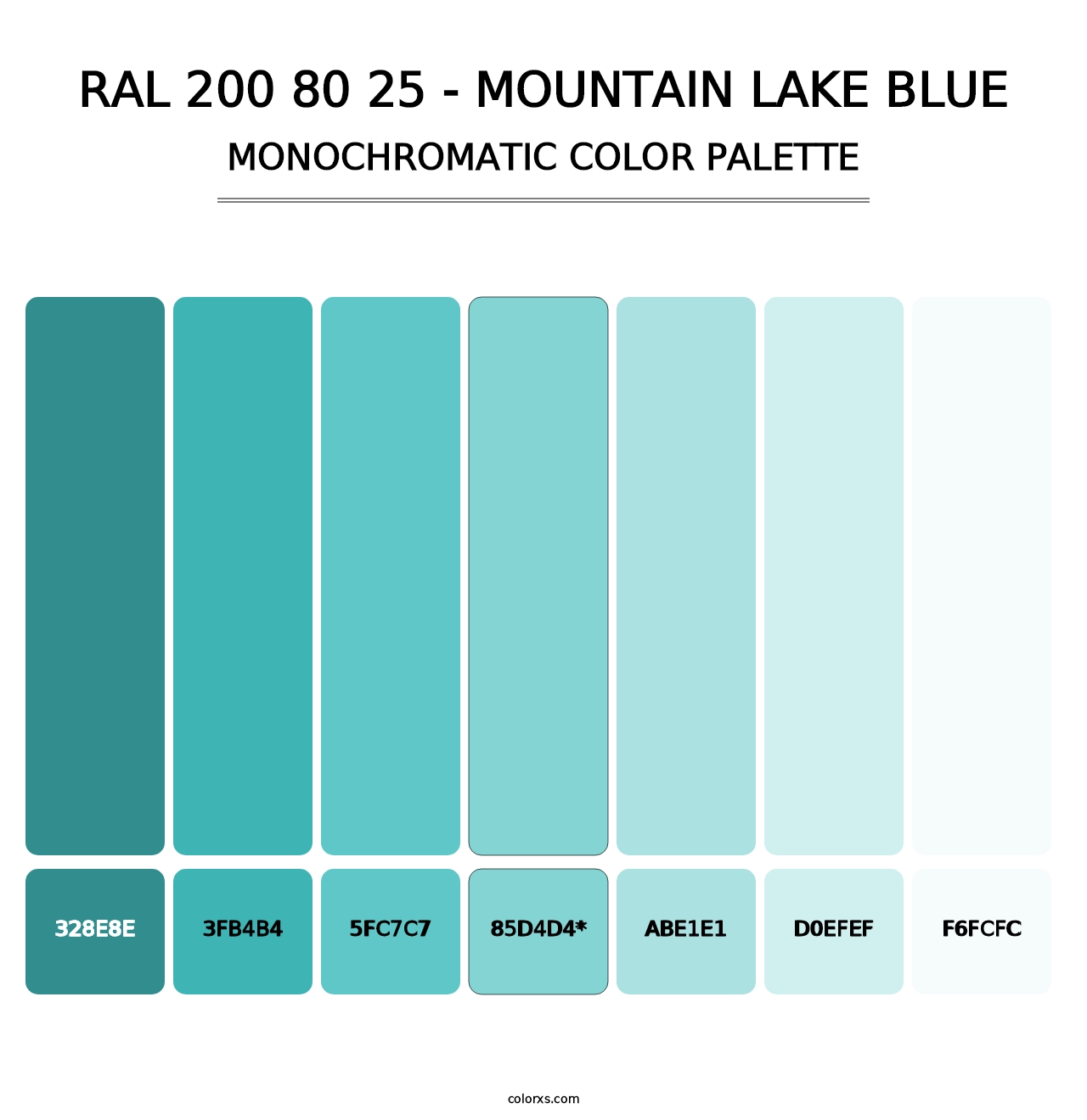 RAL 200 80 25 - Mountain Lake Blue - Monochromatic Color Palette