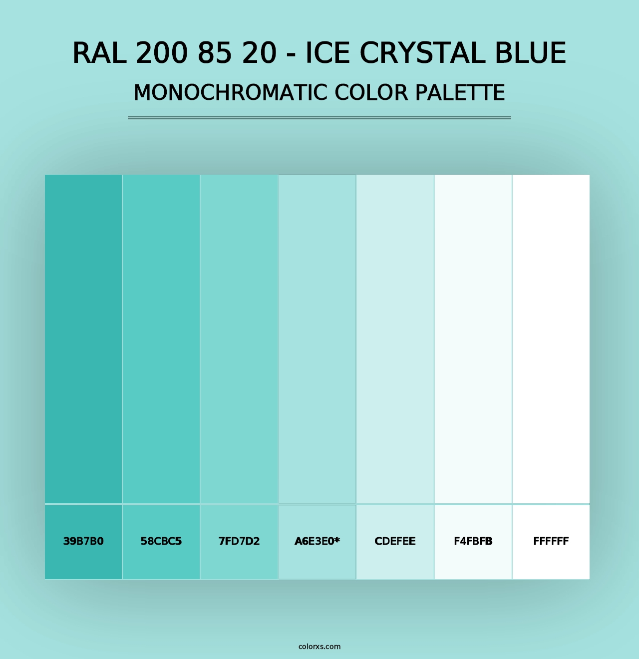 RAL 200 85 20 - Ice Crystal Blue - Monochromatic Color Palette