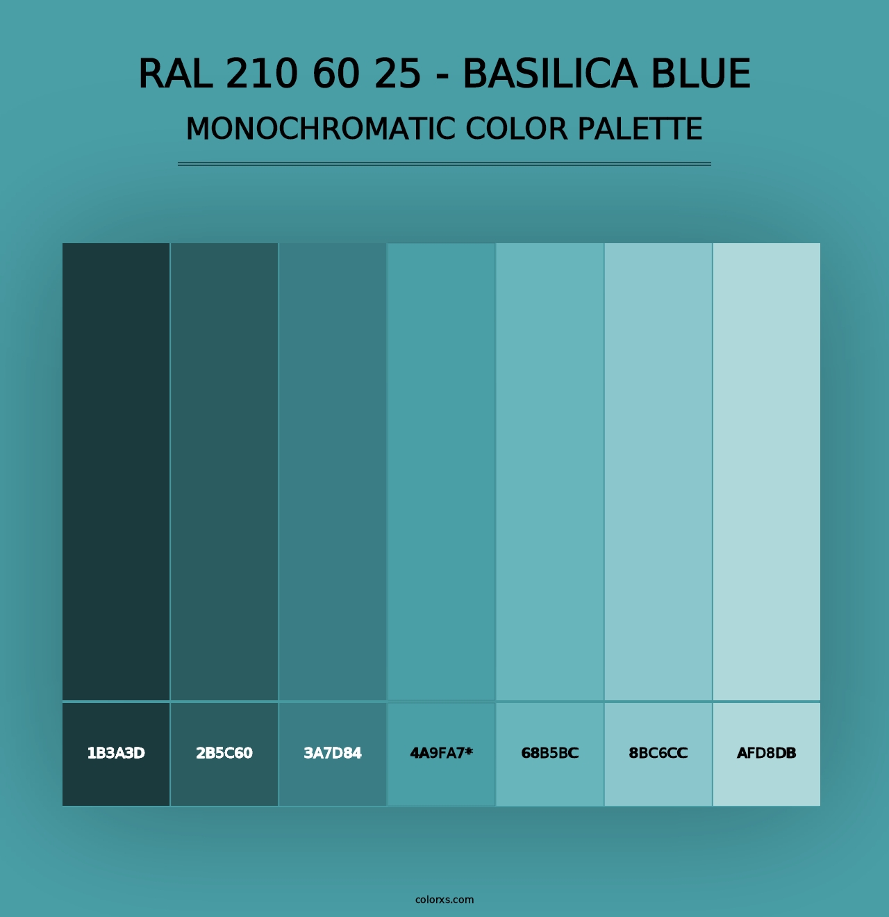 RAL 210 60 25 - Basilica Blue - Monochromatic Color Palette