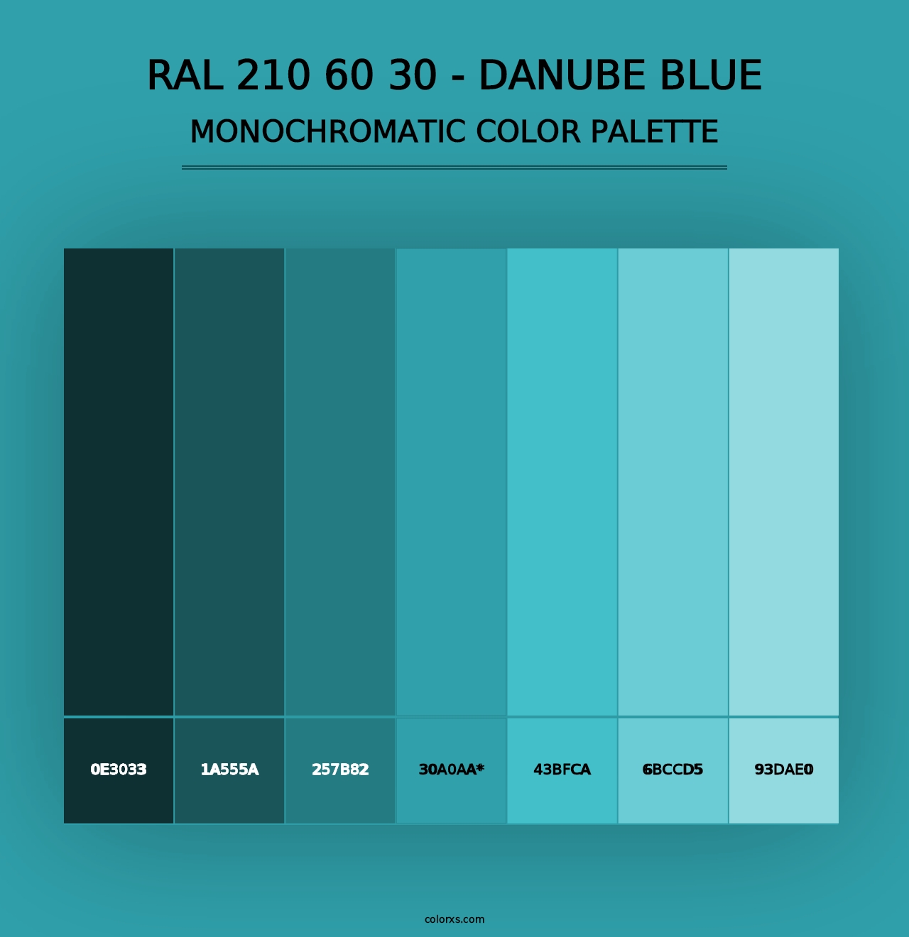 RAL 210 60 30 - Danube Blue - Monochromatic Color Palette