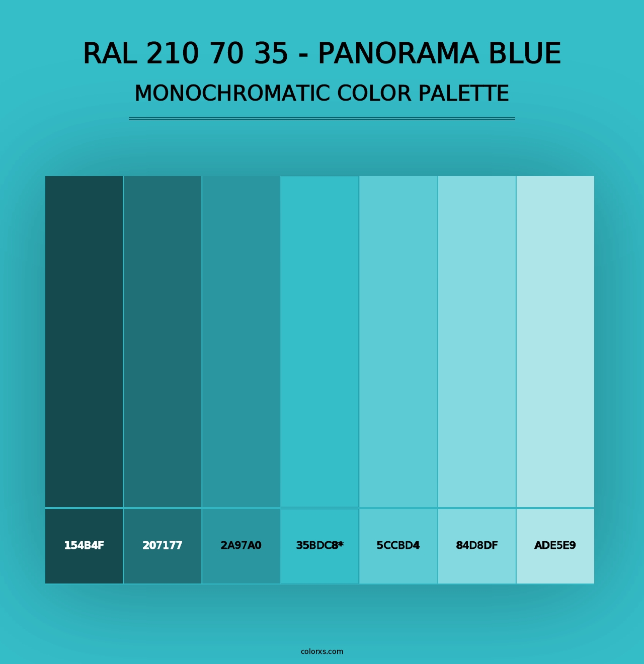 RAL 210 70 35 - Panorama Blue - Monochromatic Color Palette