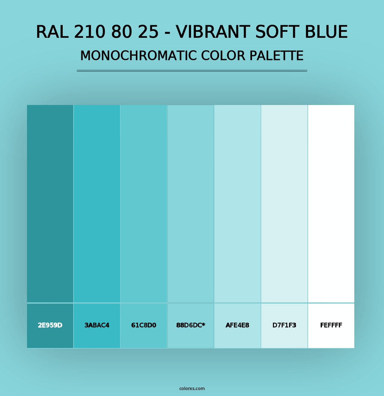 RAL 210 80 25 - Vibrant Soft Blue - Monochromatic Color Palette