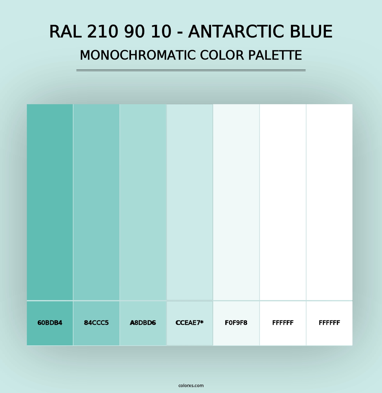 RAL 210 90 10 - Antarctic Blue - Monochromatic Color Palette