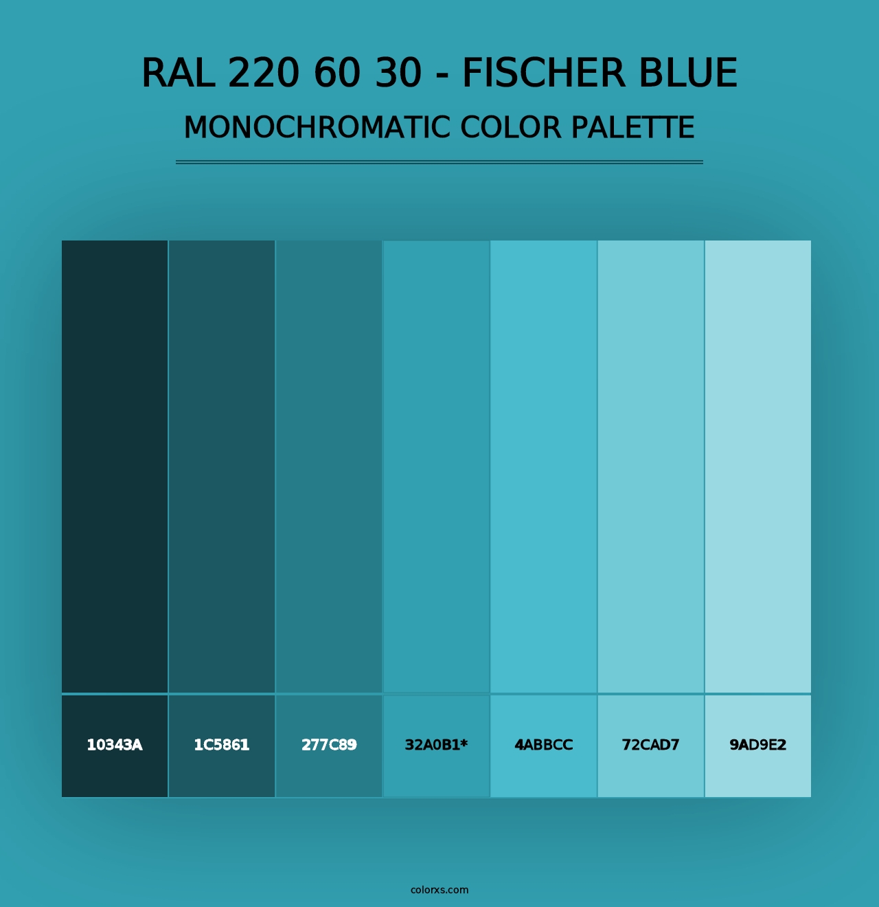 RAL 220 60 30 - Fischer Blue - Monochromatic Color Palette