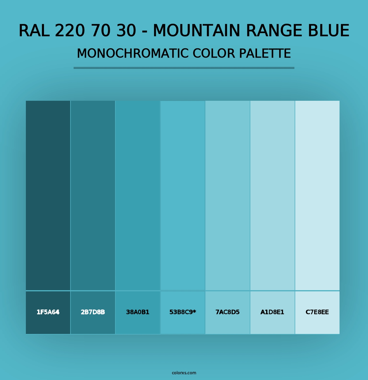 RAL 220 70 30 - Mountain Range Blue - Monochromatic Color Palette