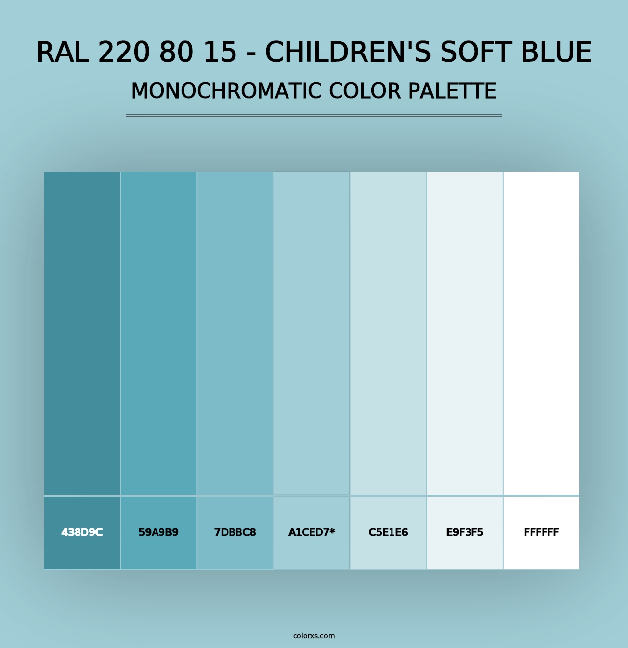 RAL 220 80 15 - Children's Soft Blue - Monochromatic Color Palette