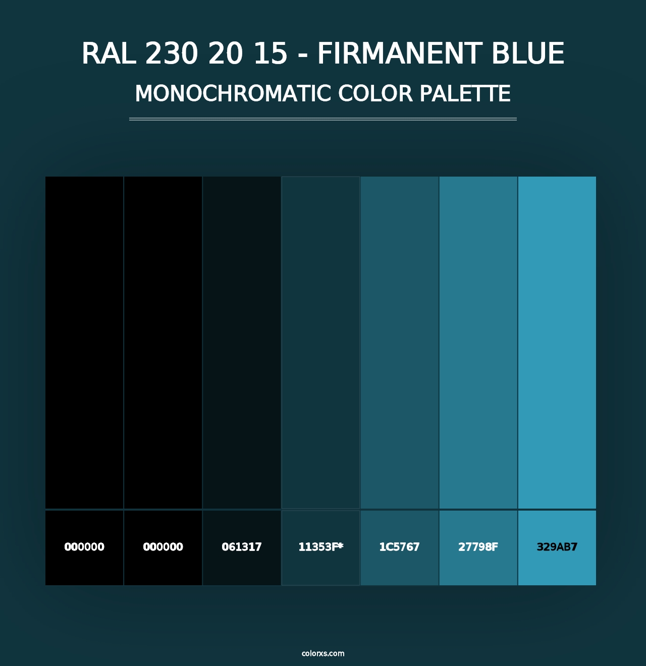 RAL 230 20 15 - Firmanent Blue - Monochromatic Color Palette