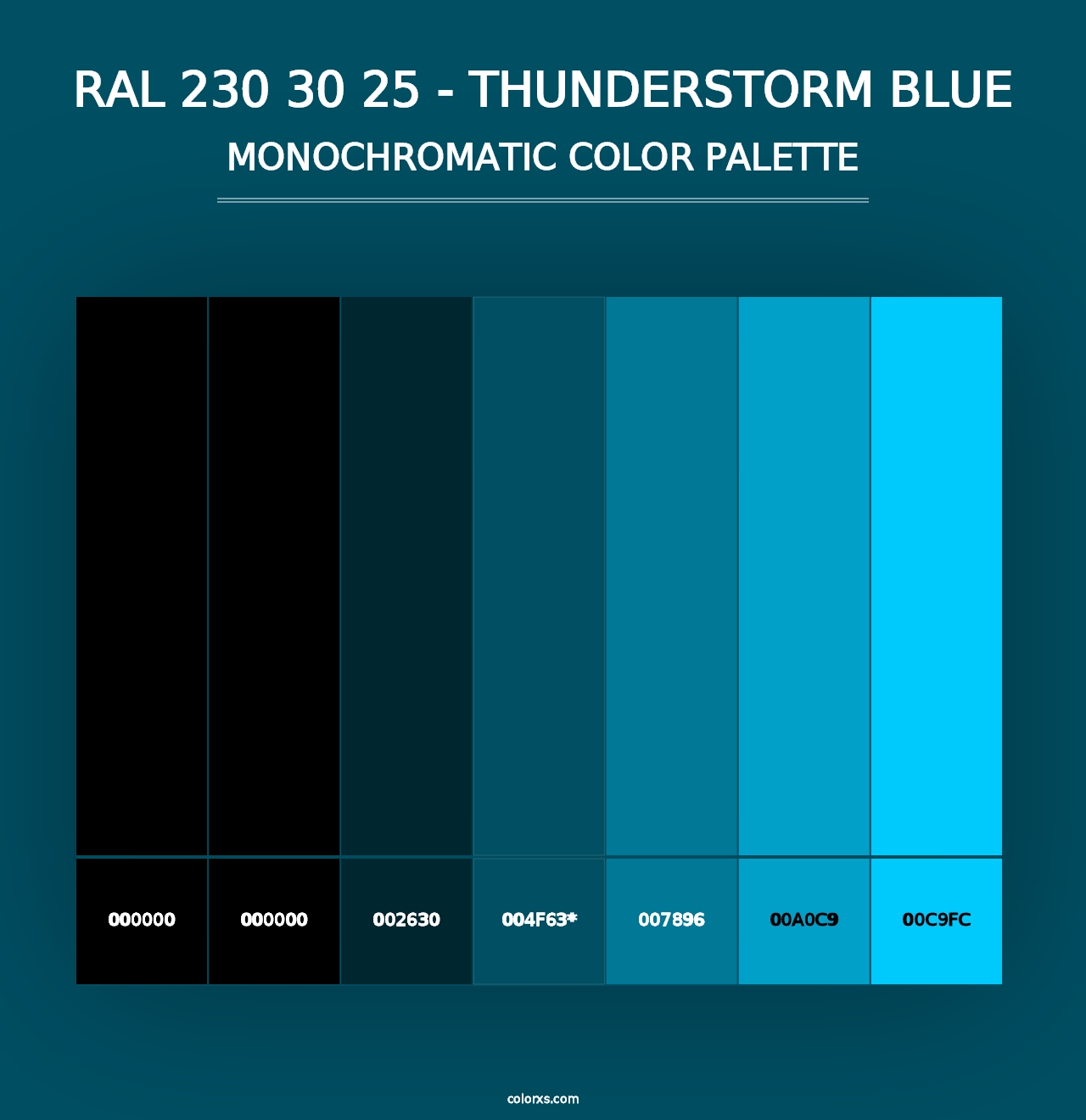 RAL 230 30 25 - Thunderstorm Blue - Monochromatic Color Palette