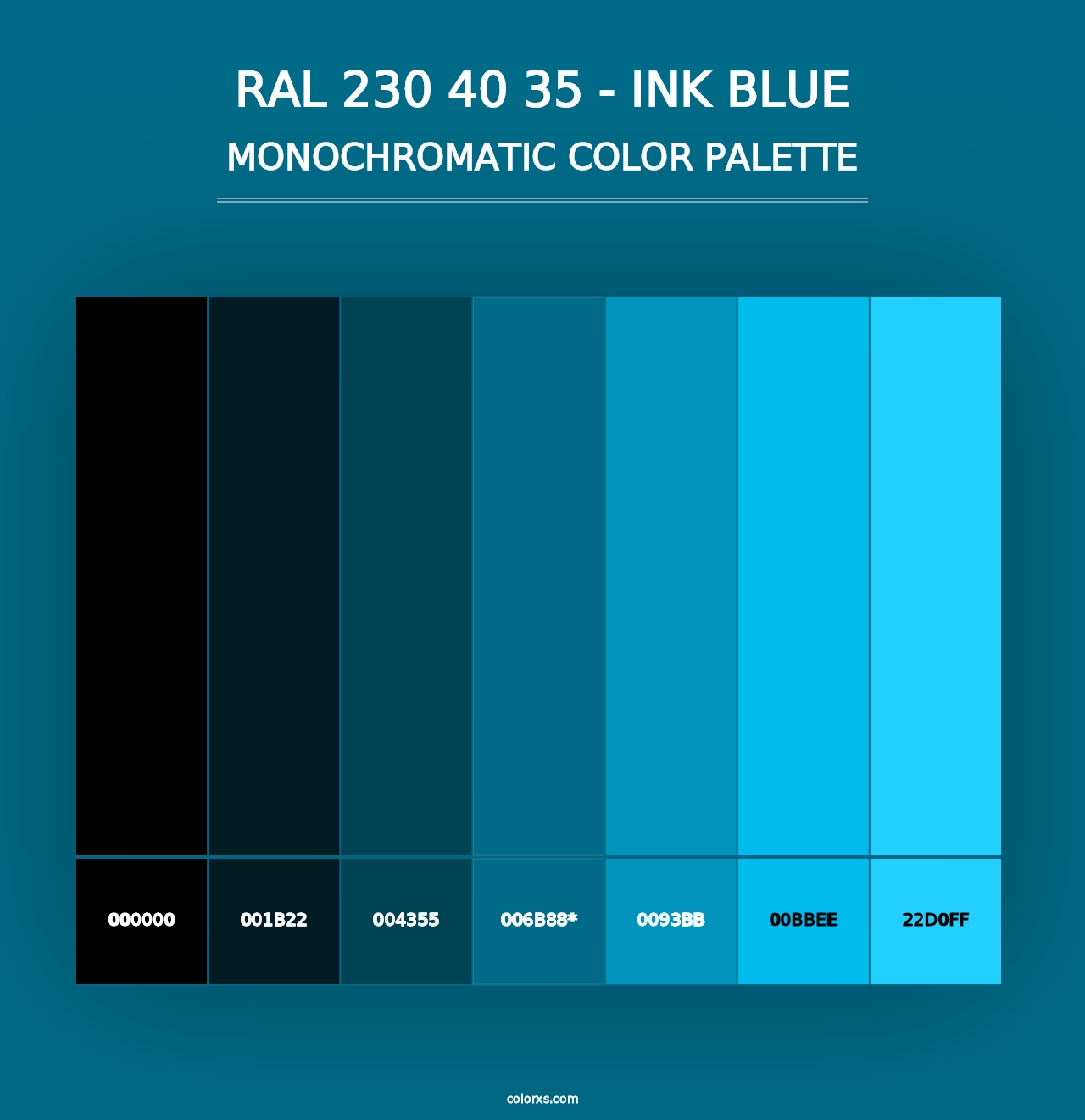 RAL 230 40 35 - Ink Blue - Monochromatic Color Palette