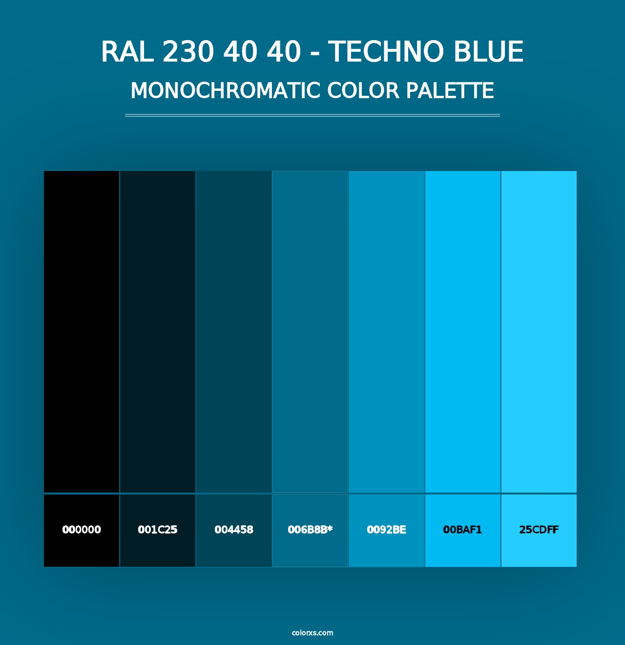 RAL 230 40 40 - Techno Blue - Monochromatic Color Palette