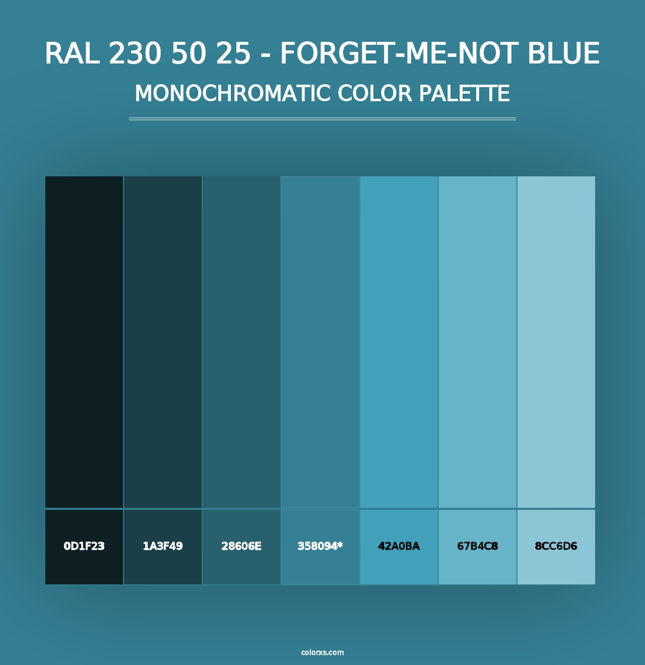 RAL 230 50 25 - Forget-Me-Not Blue - Monochromatic Color Palette