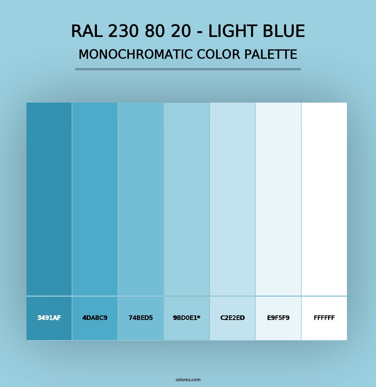 RAL 230 80 20 - Light Blue - Monochromatic Color Palette