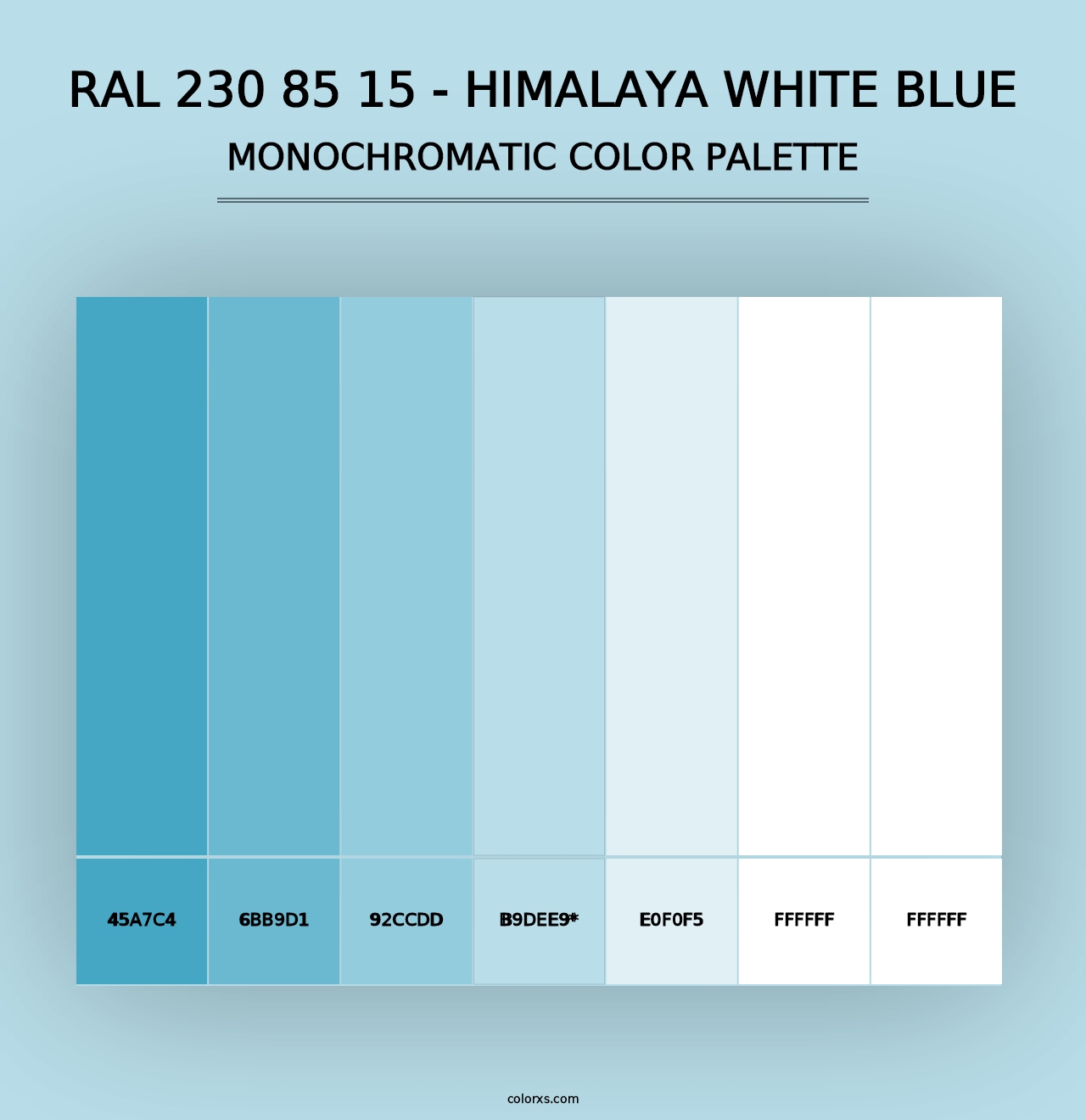 RAL 230 85 15 - Himalaya White Blue - Monochromatic Color Palette