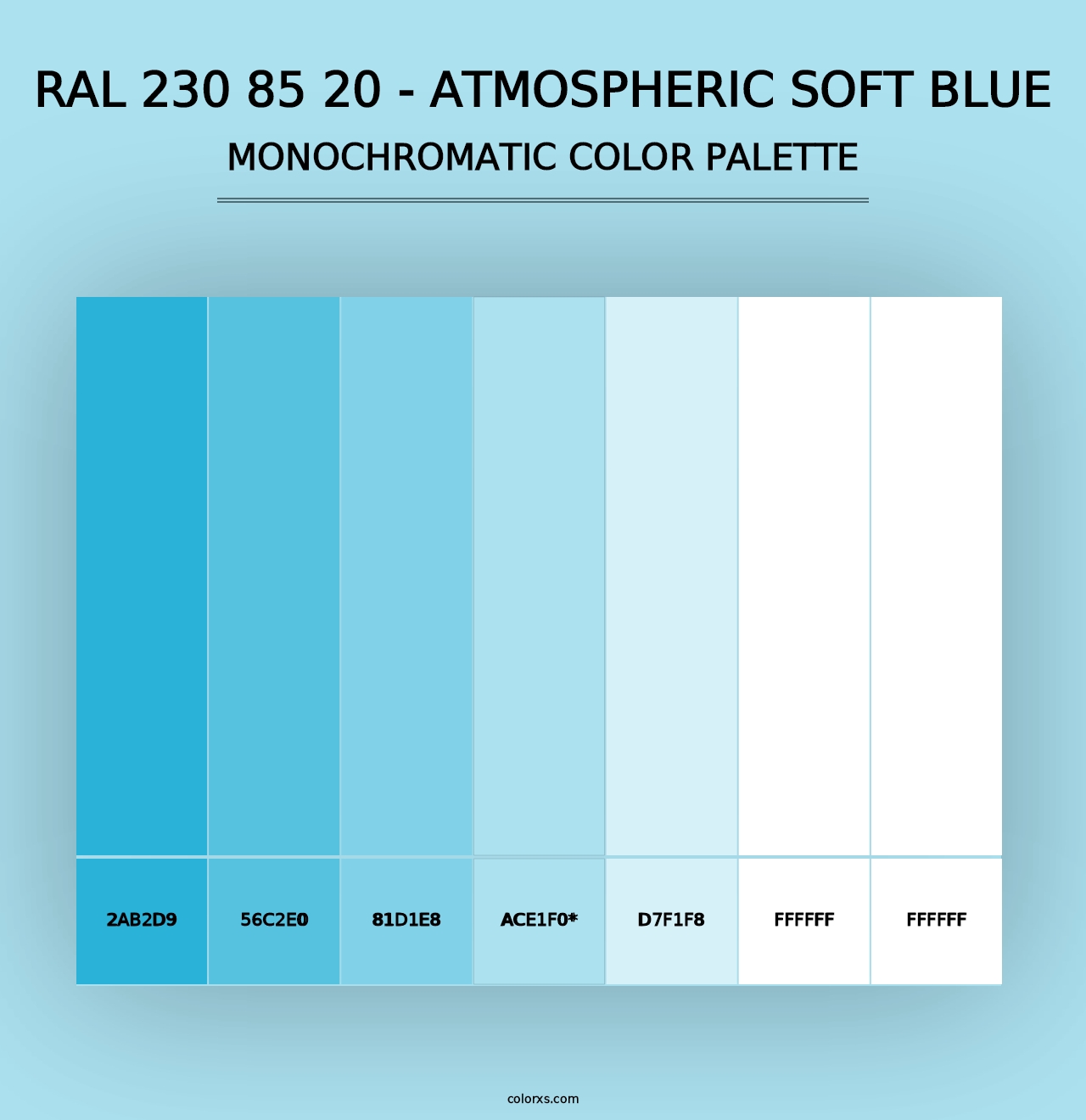 RAL 230 85 20 - Atmospheric Soft Blue - Monochromatic Color Palette