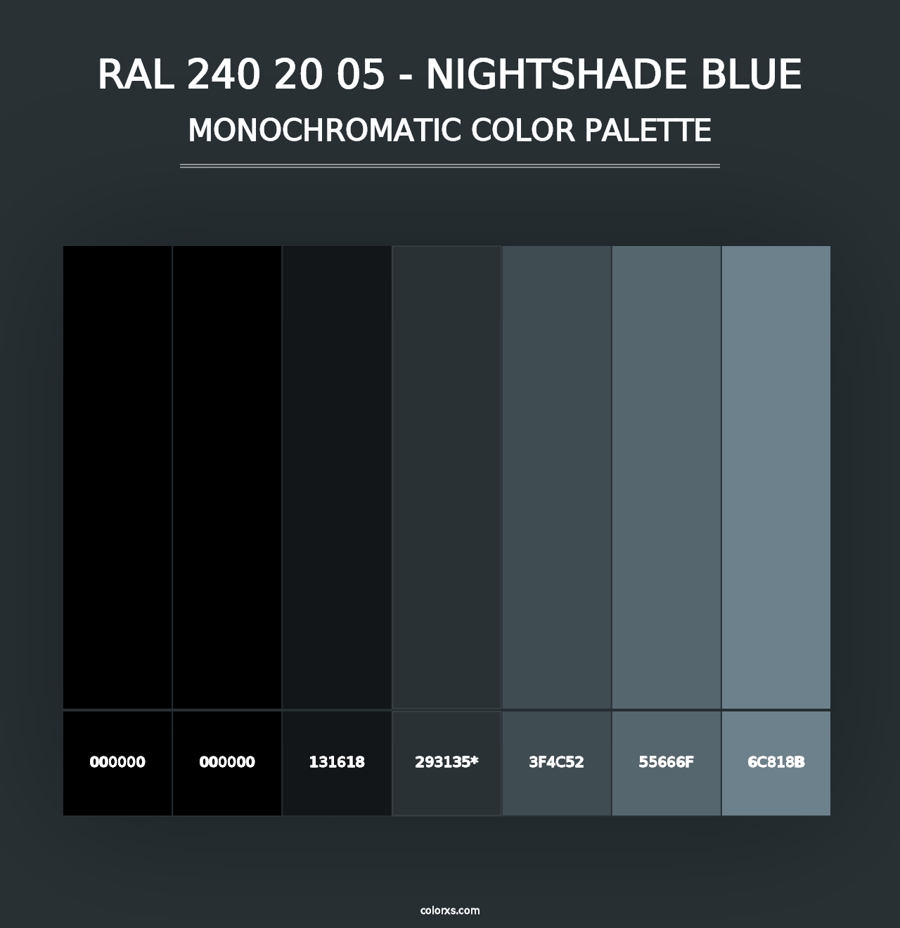 RAL 240 20 05 - Nightshade Blue - Monochromatic Color Palette