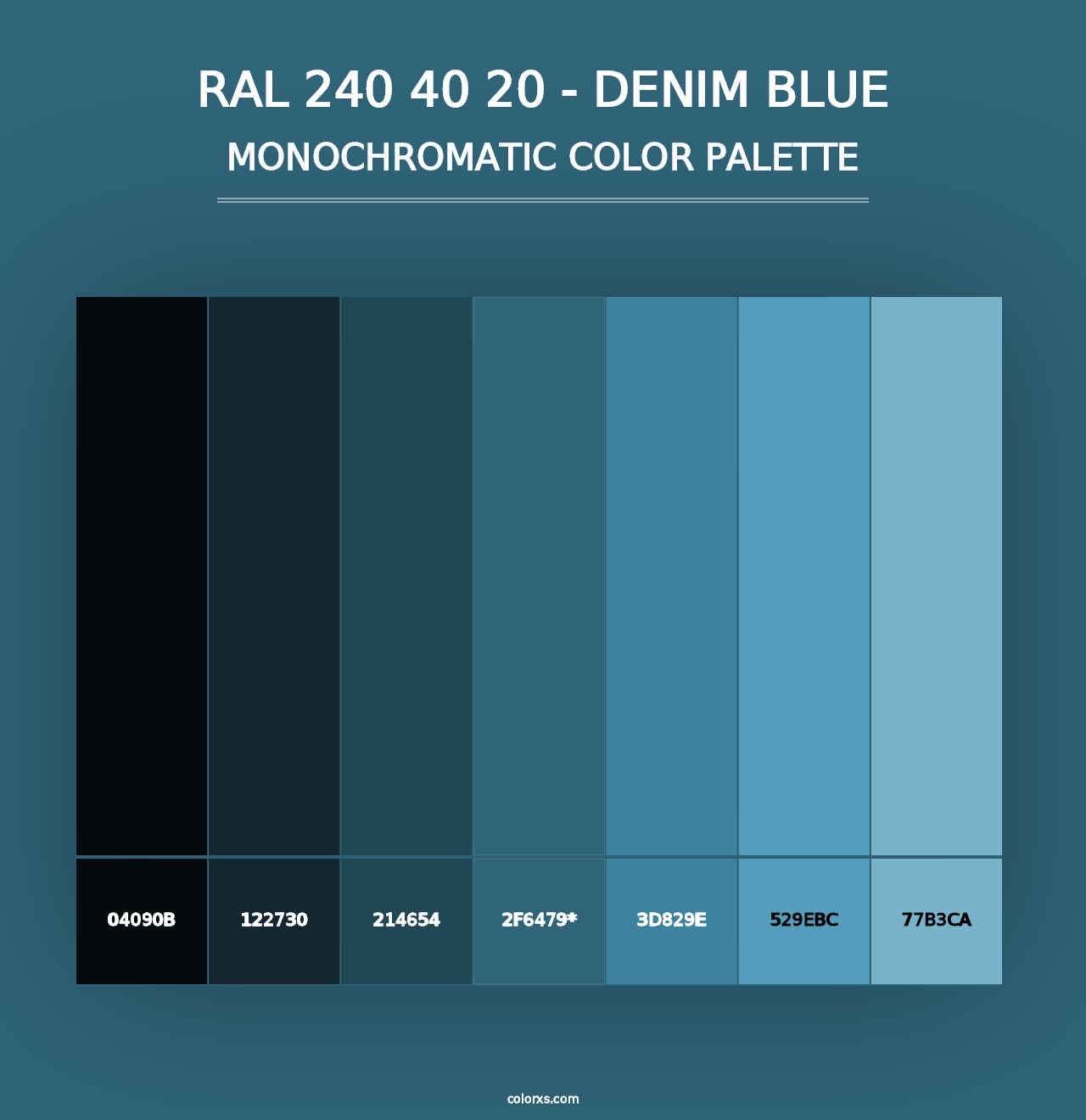 RAL 240 40 20 - Denim Blue - Monochromatic Color Palette