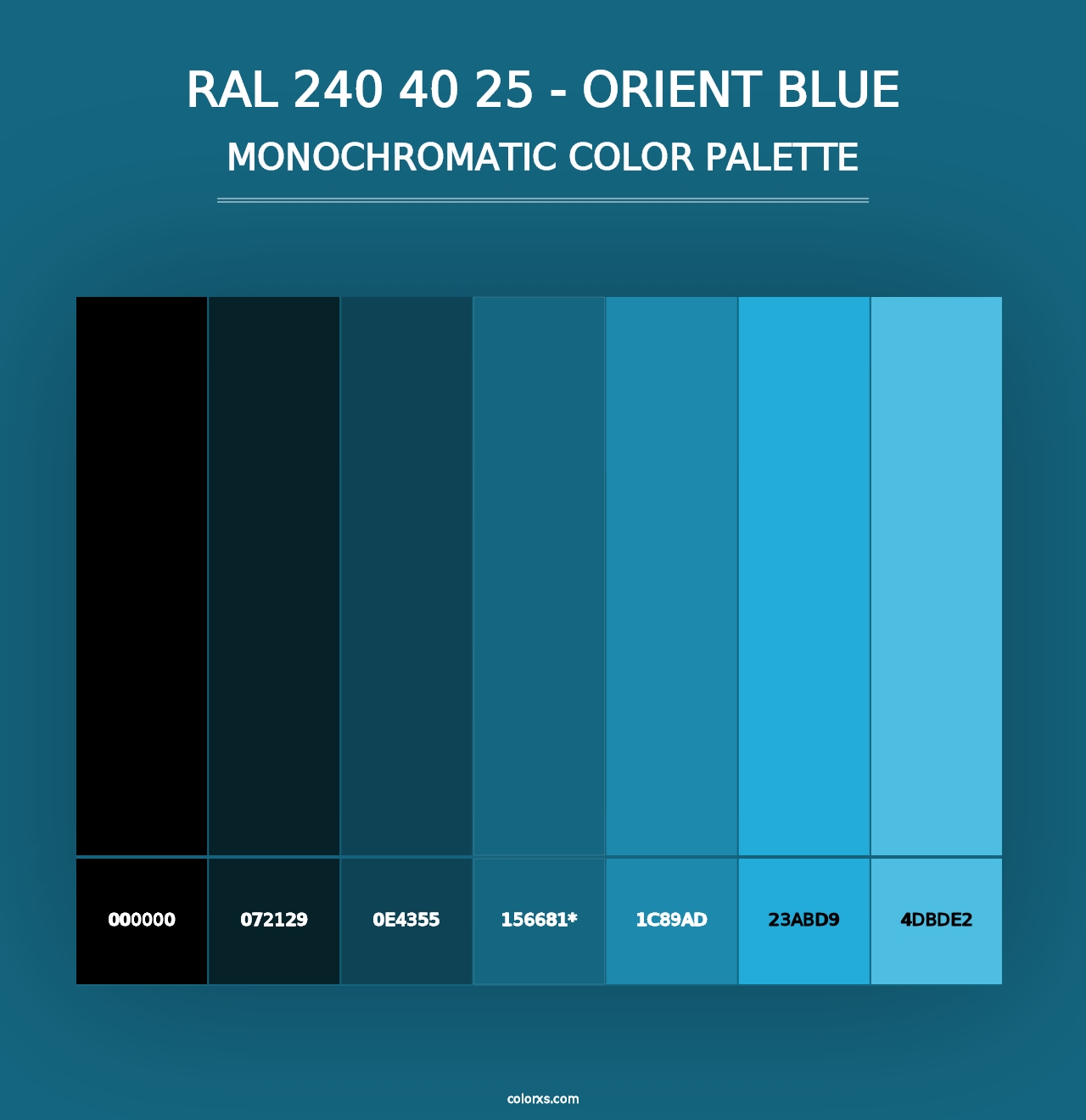 RAL 240 40 25 - Orient Blue - Monochromatic Color Palette