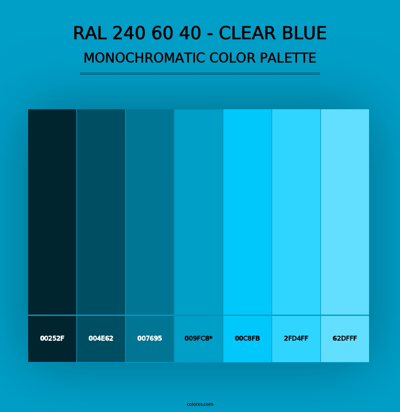 RAL 240 60 40 - Clear Blue - Monochromatic Color Palette