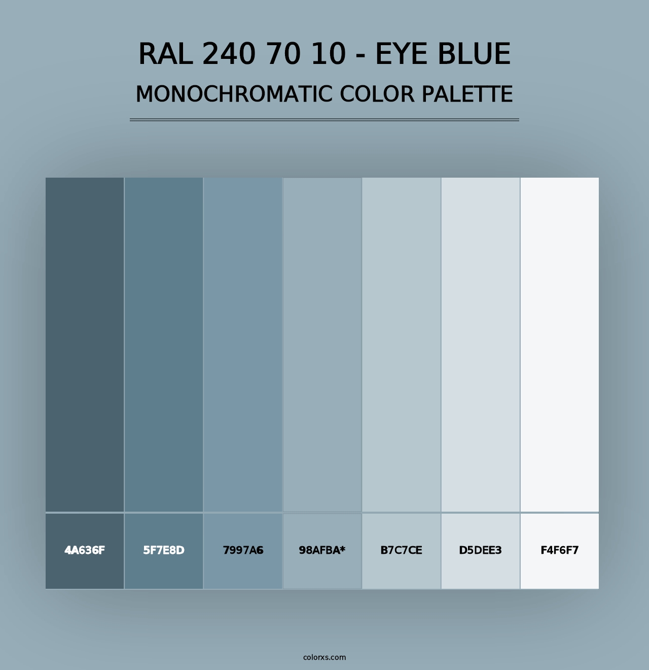 RAL 240 70 10 - Eye Blue - Monochromatic Color Palette