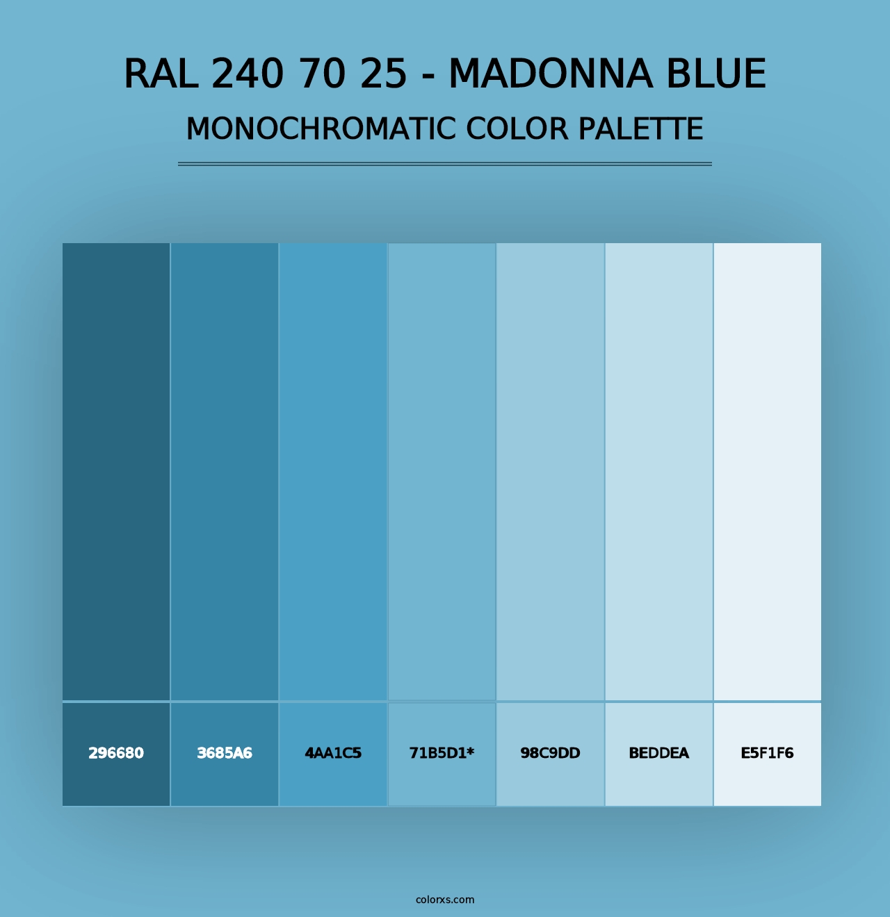 RAL 240 70 25 - Madonna Blue - Monochromatic Color Palette