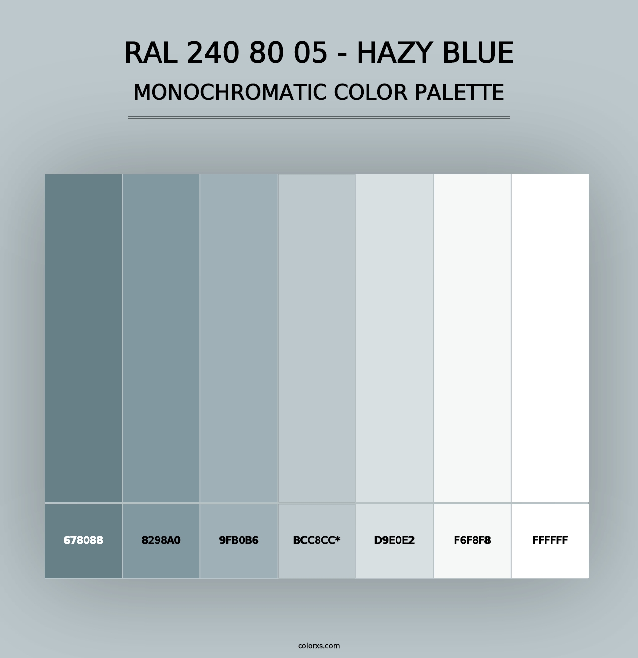 RAL 240 80 05 - Hazy Blue - Monochromatic Color Palette