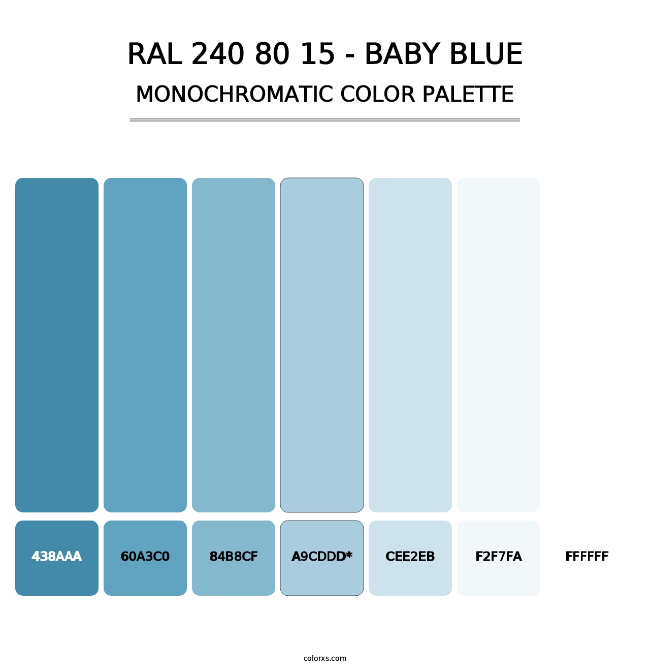 RAL 240 80 15 Baby Blue color palettes