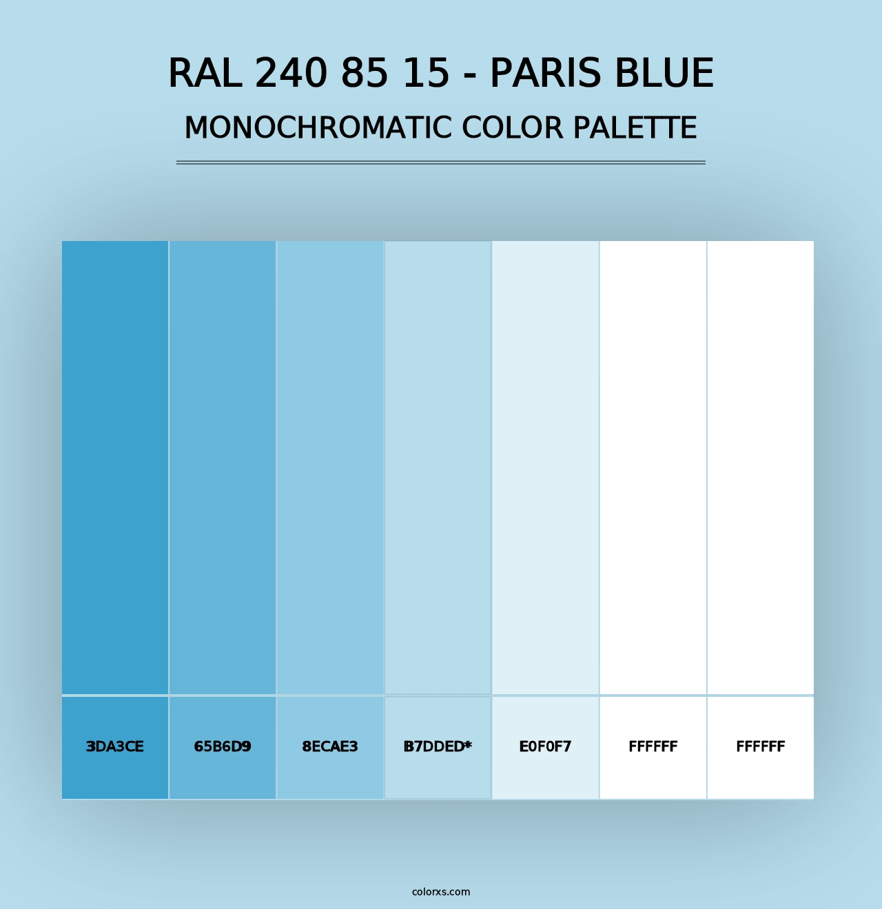 RAL 240 85 15 - Paris Blue - Monochromatic Color Palette