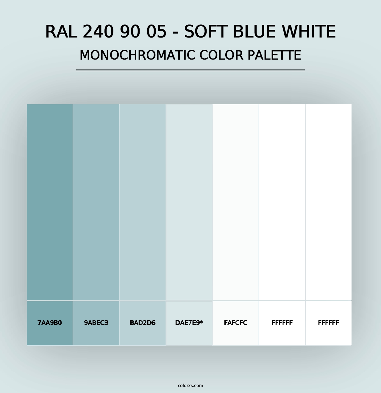 RAL 240 90 05 - Soft Blue White - Monochromatic Color Palette