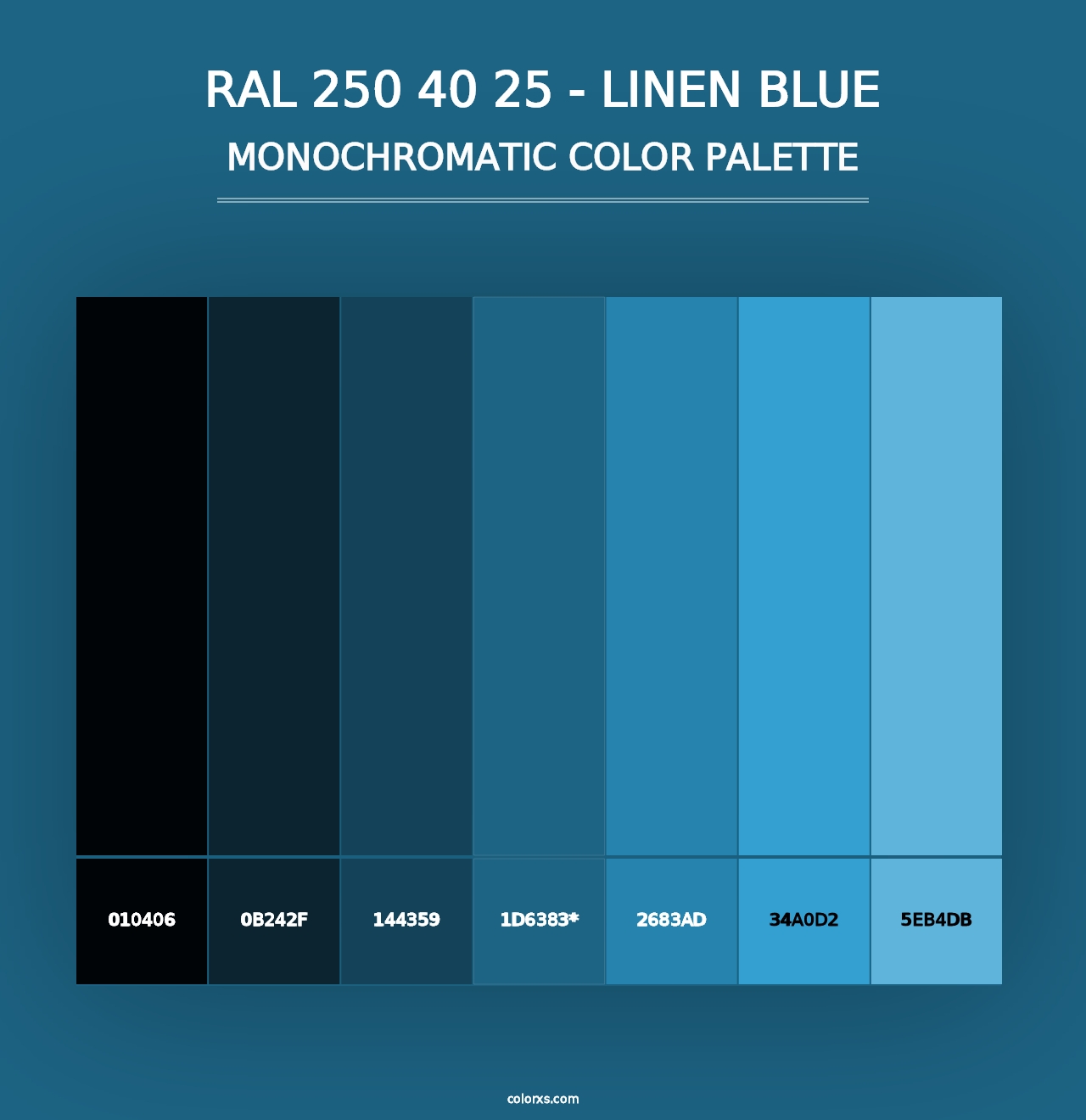 RAL 250 40 25 - Linen Blue - Monochromatic Color Palette