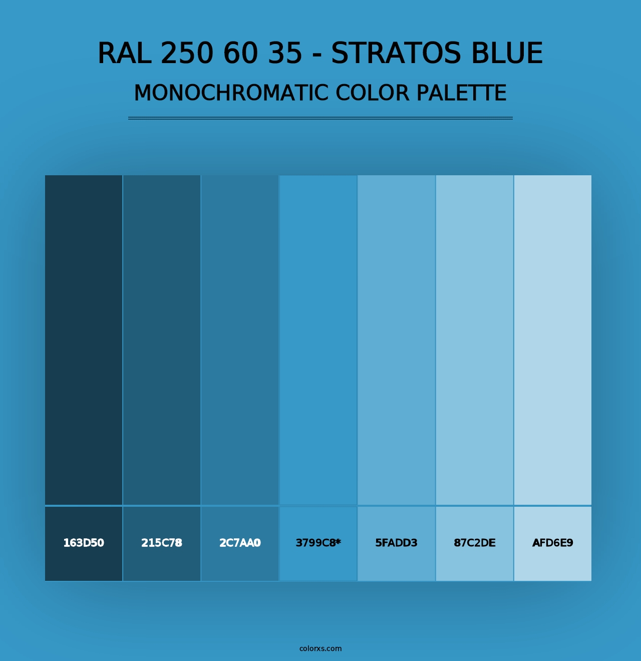 RAL 250 60 35 - Stratos Blue - Monochromatic Color Palette