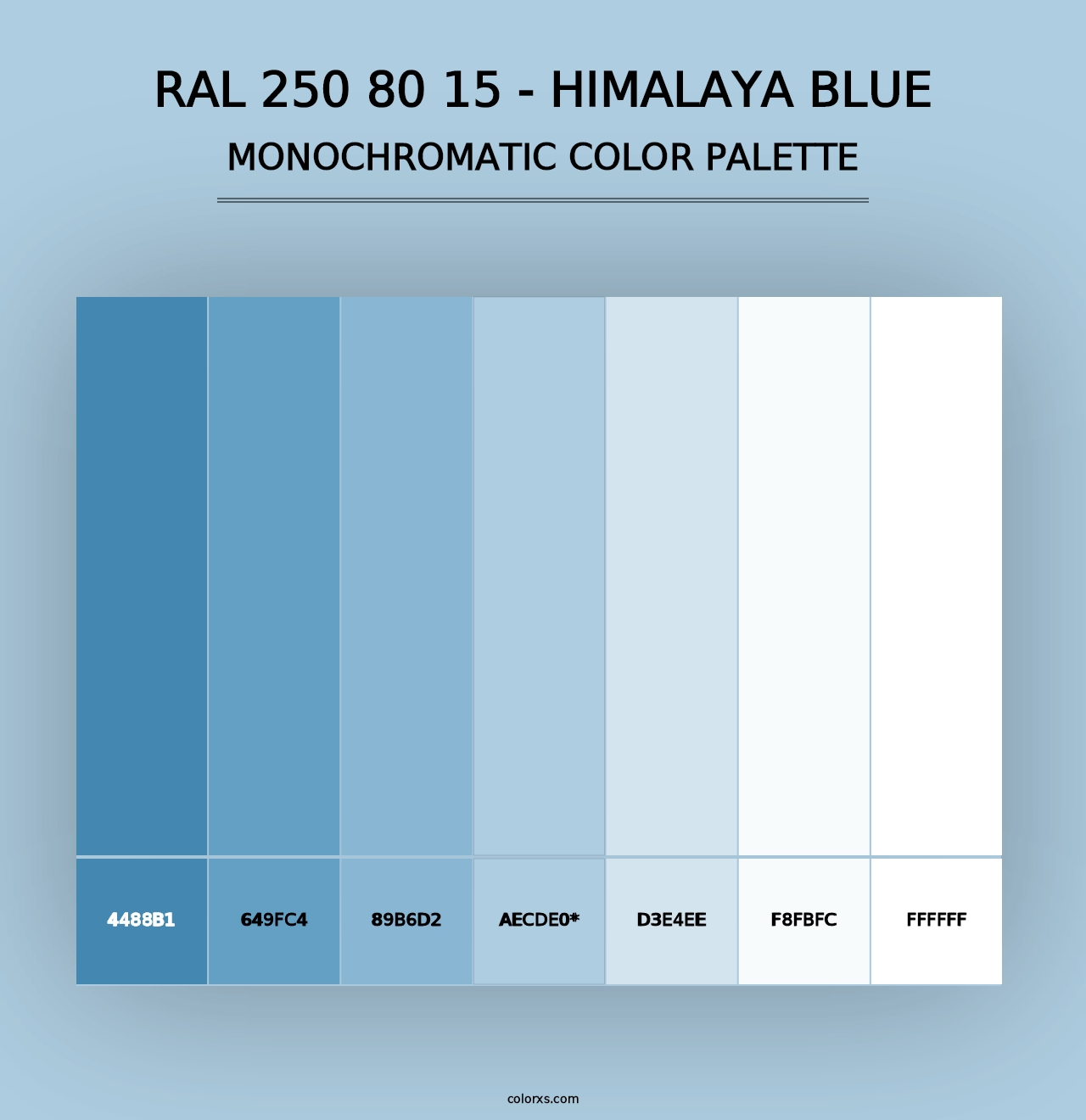 RAL 250 80 15 - Himalaya Blue - Monochromatic Color Palette