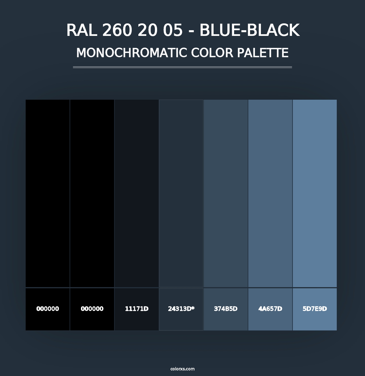 RAL 260 20 05 - Blue-Black - Monochromatic Color Palette