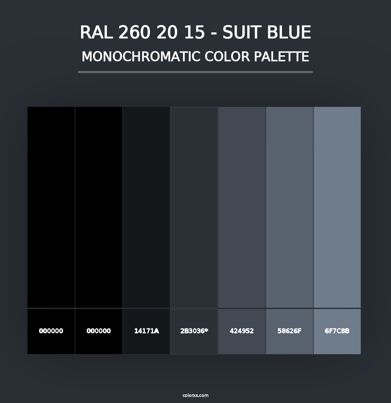 RAL 260 20 15 - Suit Blue - Monochromatic Color Palette