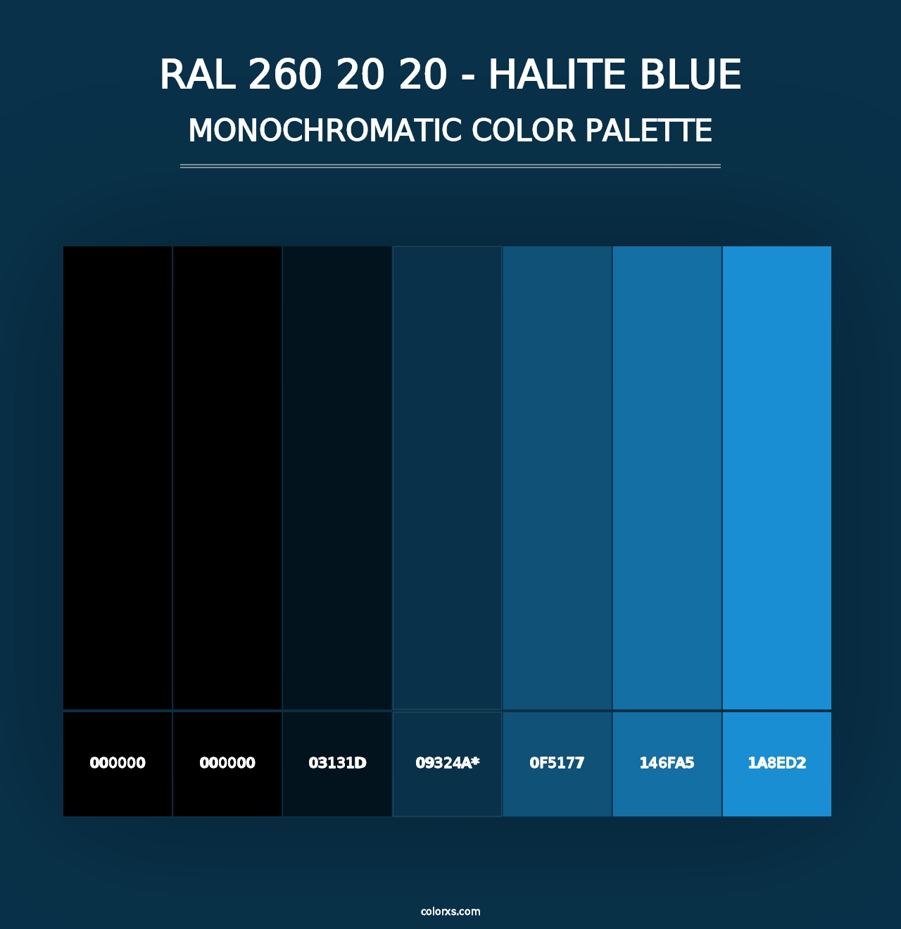 RAL 260 20 20 - Halite Blue - Monochromatic Color Palette