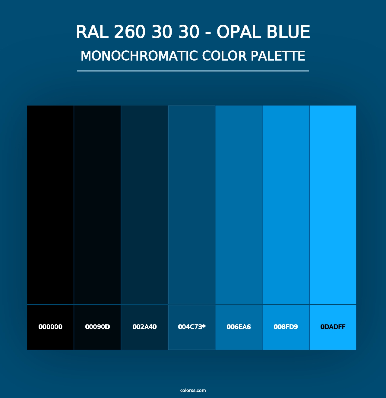 RAL 260 30 30 - Opal Blue - Monochromatic Color Palette