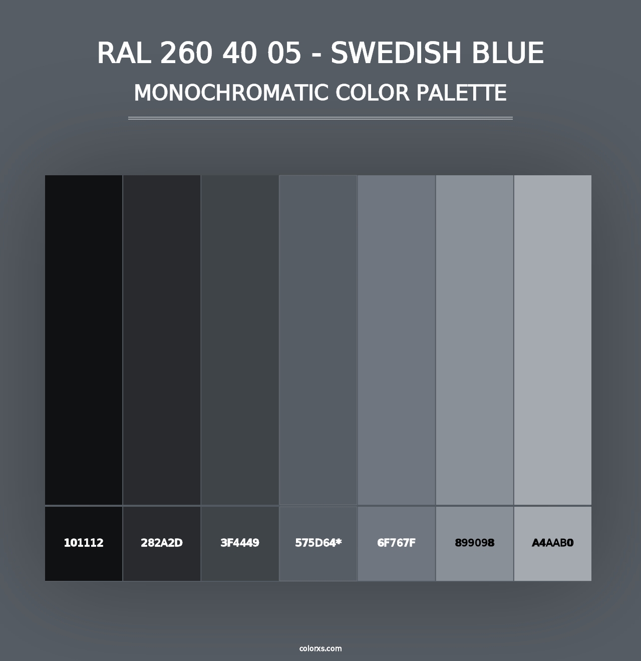 RAL 260 40 05 - Swedish Blue - Monochromatic Color Palette