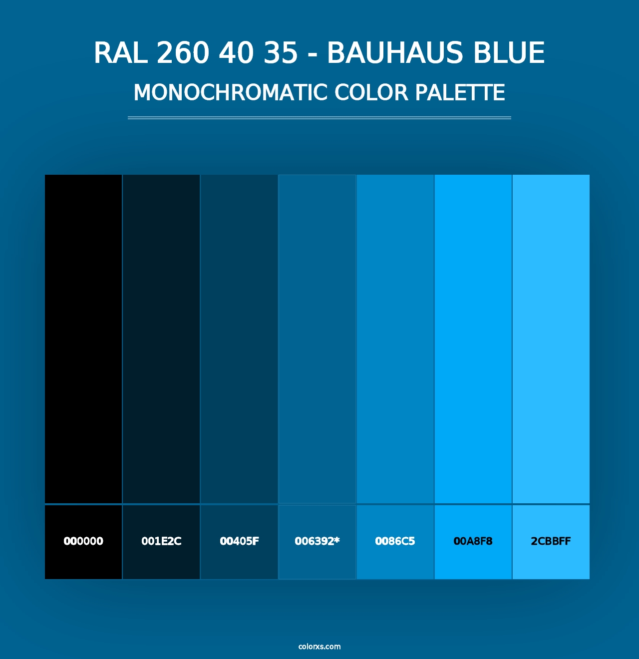 RAL 260 40 35 - Bauhaus Blue - Monochromatic Color Palette